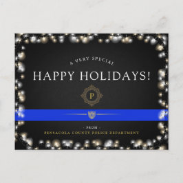 Postal Festiva Vacaciones felices de la policía | Personalizado d