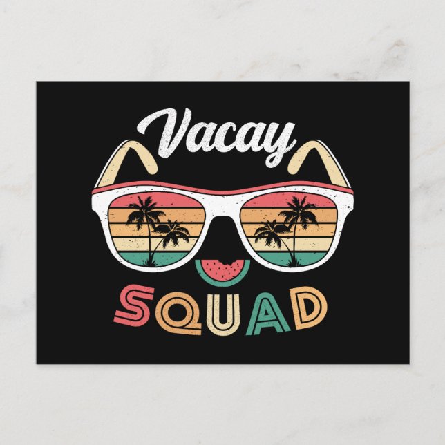 Postal Festiva Vacaciones Vacay Squad Funny Beach Summer (Anverso)