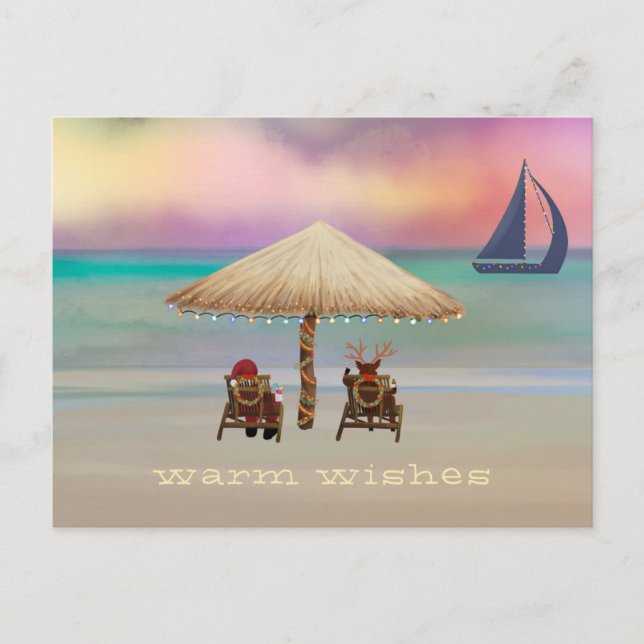 Postal Festiva Vacaciones veraniegas en Isla Tropical de Renos Sa (Anverso)