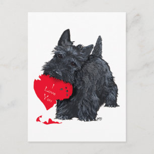 Postal Festiva Valentín del Terrier Escocés