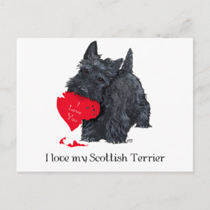 Postal Festiva Valentín del Terrier Escocés