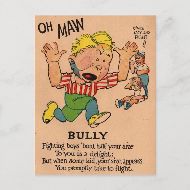 Postal Festiva Valentina vinagre de los años 1930: el Bully (Anverso)