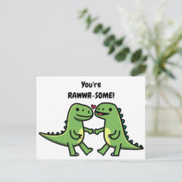Postal Festiva Valentinas de dinosaurios