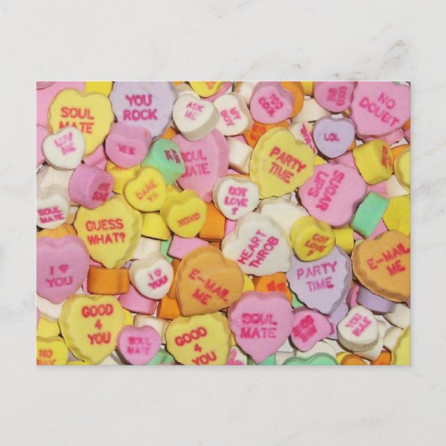 Postal Festiva Valentine Candy Hearts (Anverso)