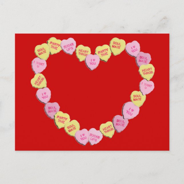 Postal Festiva Valentine Candy Hearts Heart (Anverso)