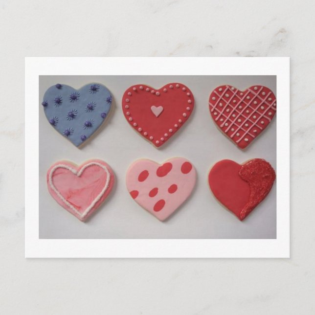 Postal Festiva Valentine Cookie Hearts (Anverso)