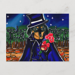 POSTAL FESTIVA VALENTINE DACHSHUND