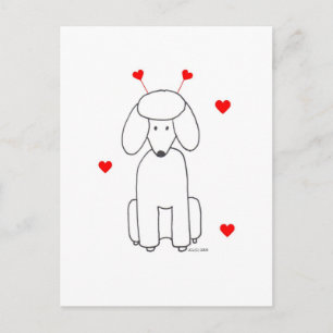 Postal Festiva Valentine Ears Poodle