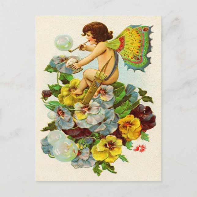 Postal Festiva Valentine Fairy Bearing Bubbles (Anverso)