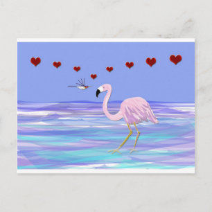 Postal Festiva Valentine Flamingo Hummingbird