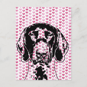 Postal Festiva Valentine German Shorthair Pointer Dog Silhouette