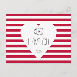 Postal Festiva Valentine I Love You XOXO Love Theme Personalizado