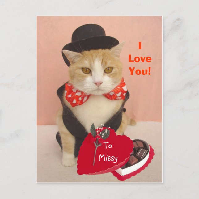 Postal Festiva Valentine Kitty (Anverso)