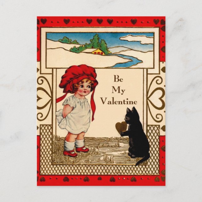 Postal Festiva Valentine Kitty (Anverso)