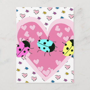 POSTAL FESTIVA VALENTINE LADYBUGS