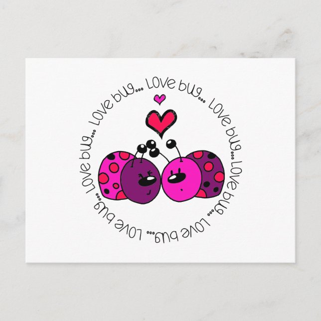Postal Festiva Valentine Love Bug (Anverso)