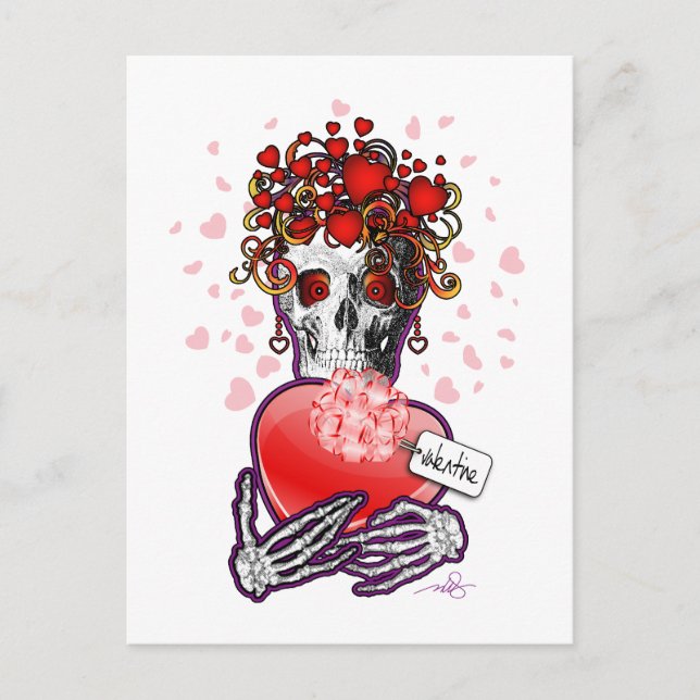 Postal Festiva Valentine Love Skull (Anverso)