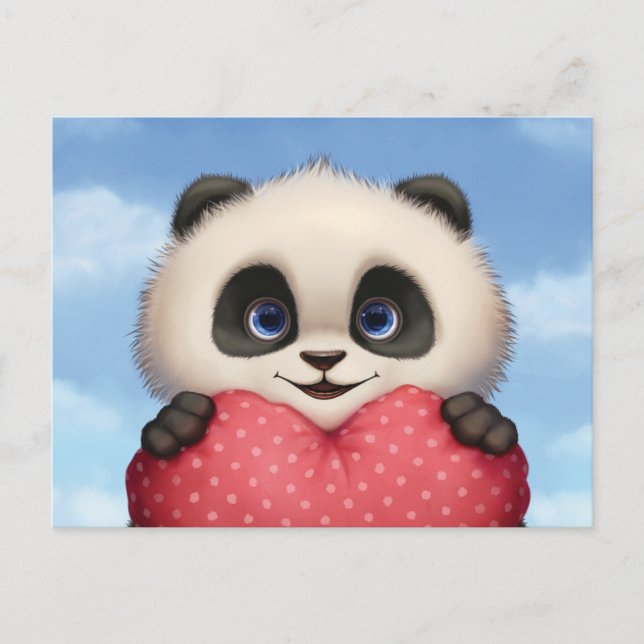 Postal Festiva Valentine Panda (Anverso)