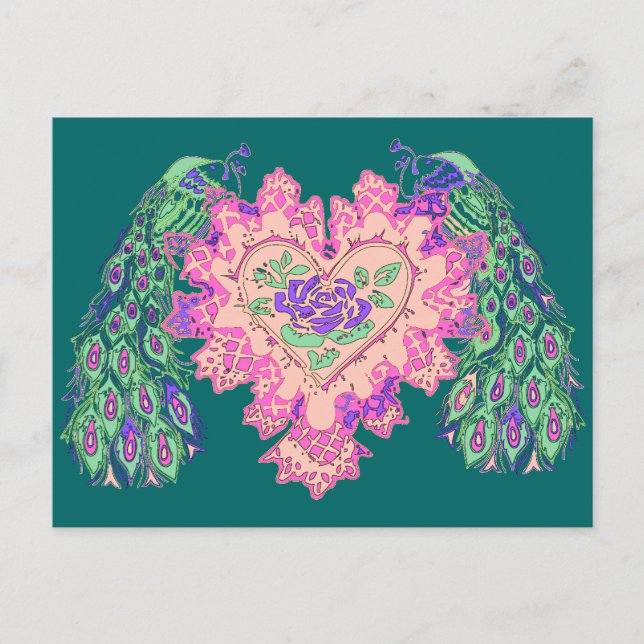 Postal Festiva Valentine Peacock (Anverso)