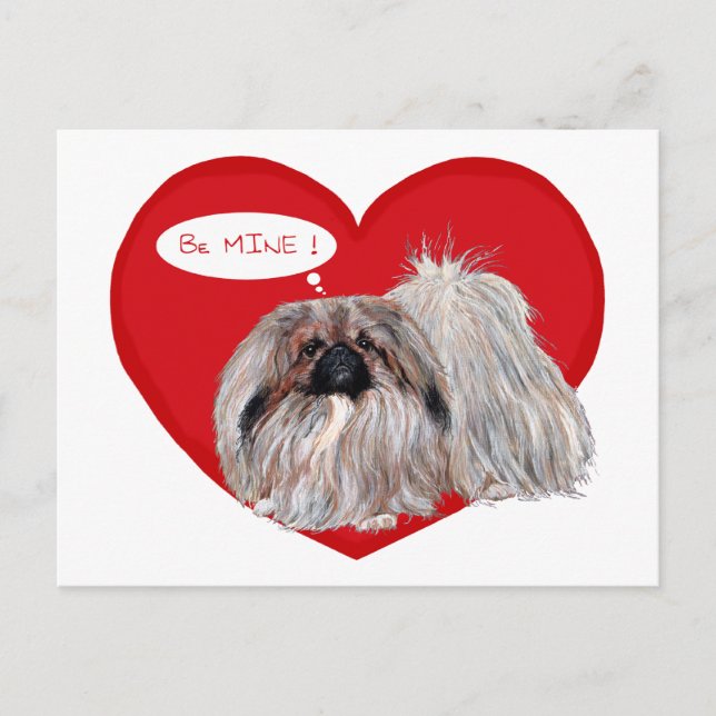 Postal Festiva Valentine pekingese (Anverso)