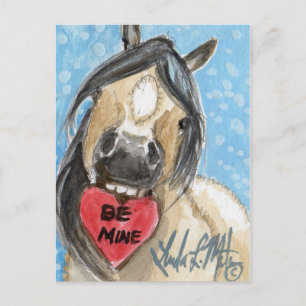 Postal Festiva Valentine Pony Postcard Buckskin