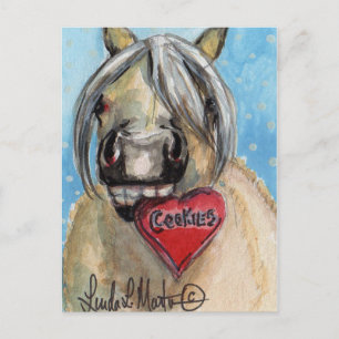 Postal Festiva Valentine Pony Postcard Palamino