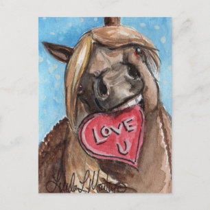 Postal Festiva Valentine Pony Postcard Taffy