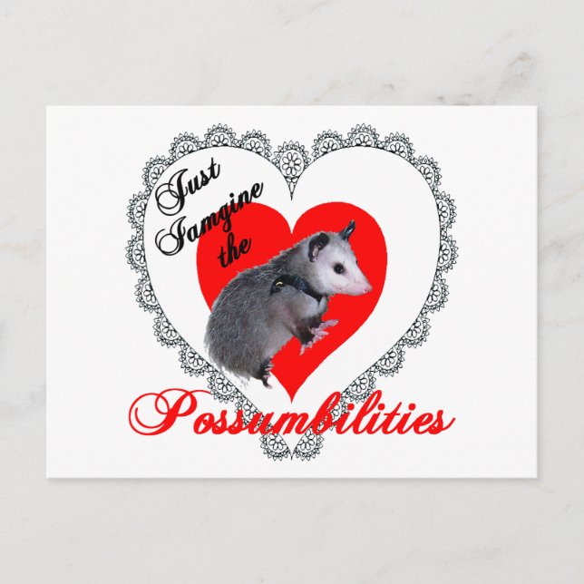 Postal Festiva Valentine Possum (Anverso)