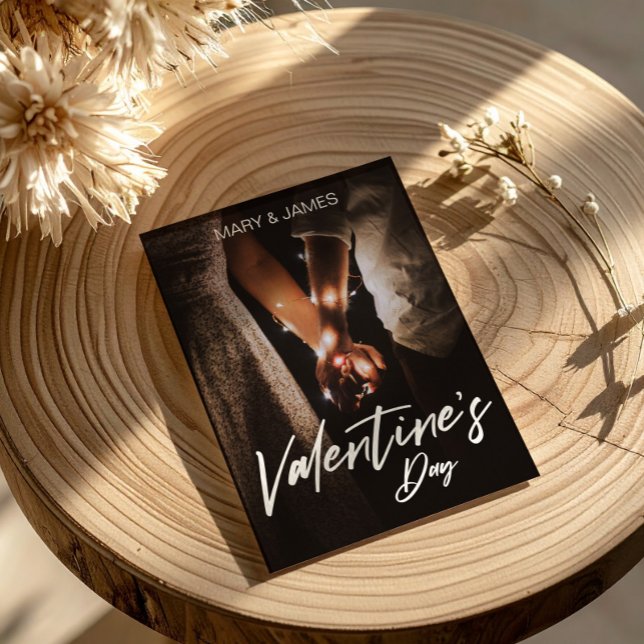 Postal Festiva Valentine’s Day Photo Romantic Couple Love (Happy Valentine’s Day Photo Romantic Holiday Postcard, Photo Valentines Day Card)