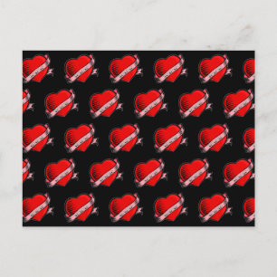 Postal Festiva Valentine Tattoo Hearts