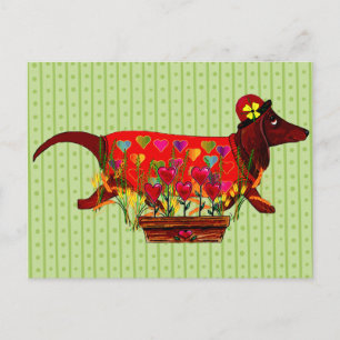 Postal Festiva Valentine Weiner Dog