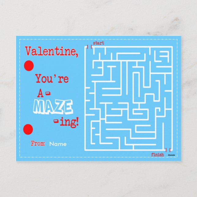 Postal Festiva Valentine You are A-MAZE-ING (Reverso)