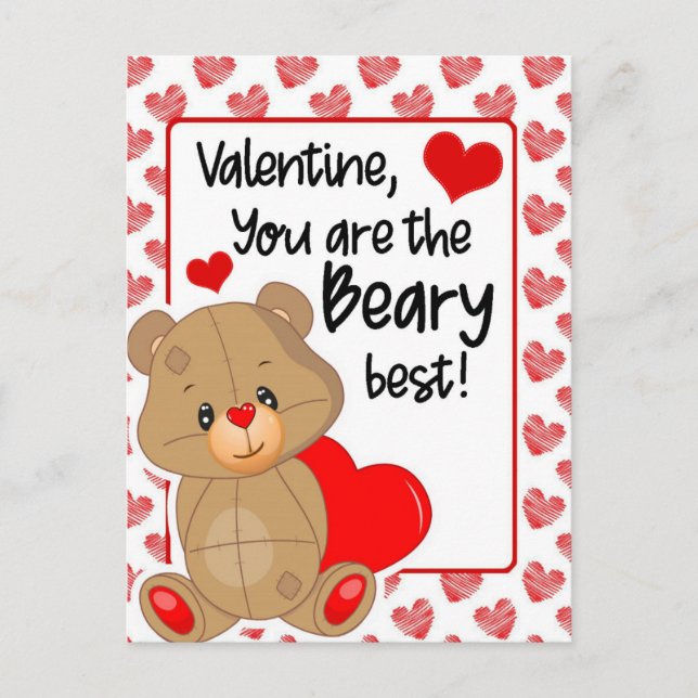 Postal Festiva Valentines Beary Best Hearts (Anverso)