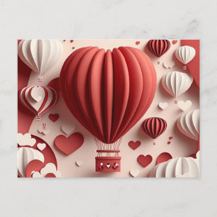 Postal Festiva Valentines de papel lindo