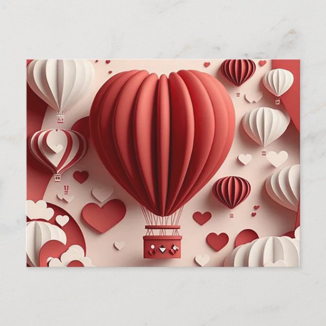 Postal Festiva Valentines de papel lindo (Anverso)