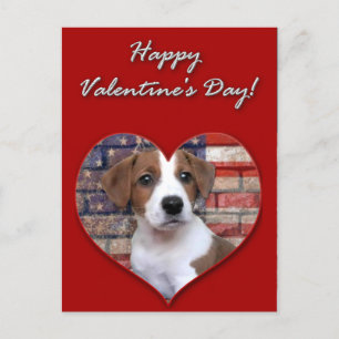 Postal Festiva Valentine's Jack Russell Terrier card