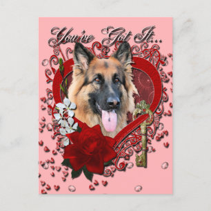 Postal Festiva Valentines - Key to My Heart - German Shepherd