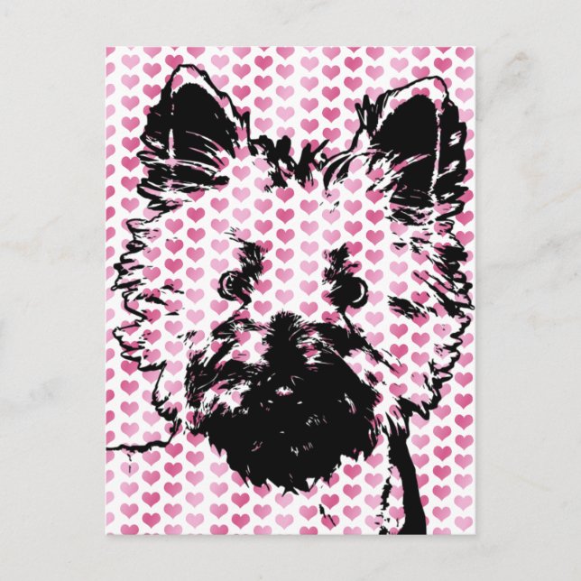 Postal Festiva Valentines - Westie Silhouette (Anverso)