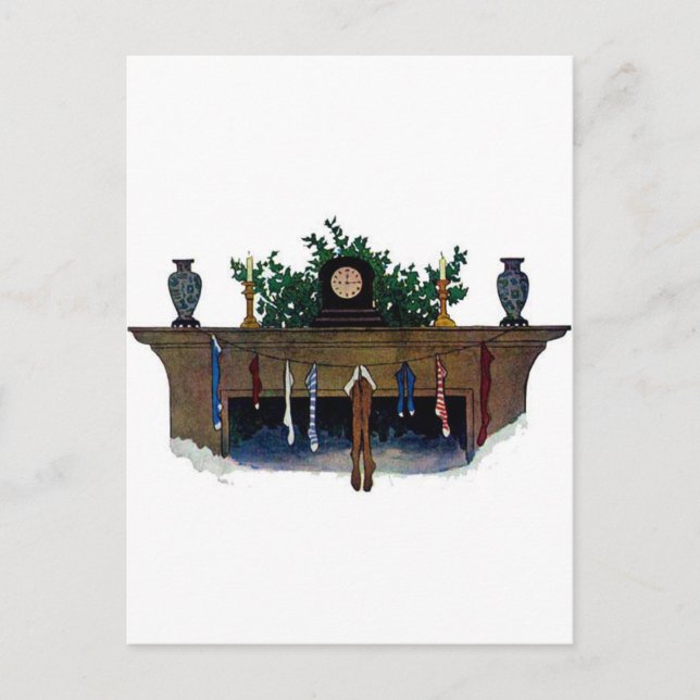 Postal Festiva Vallas vintage de Nochebuena (Anverso)