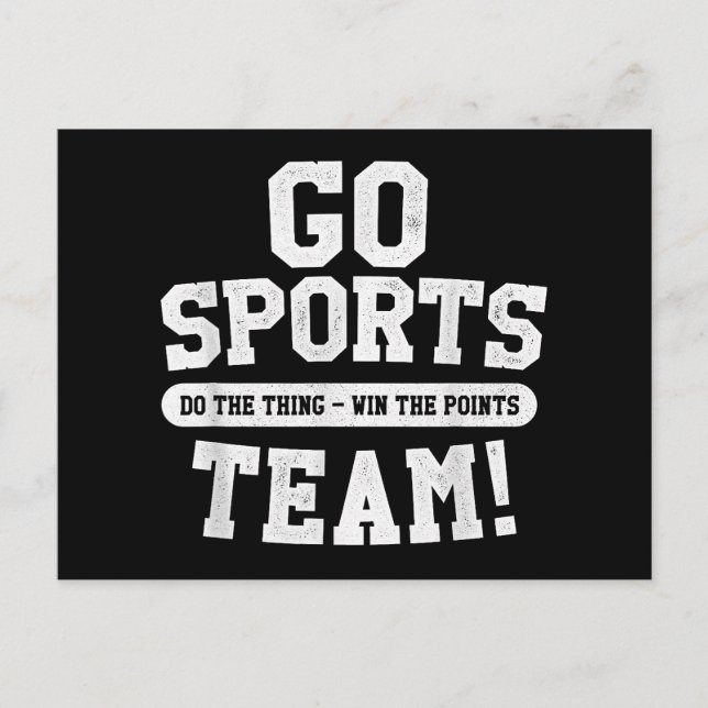 Postal Festiva ¡Vamos Equipo Deportivo! Deportes divertidos (Anverso)