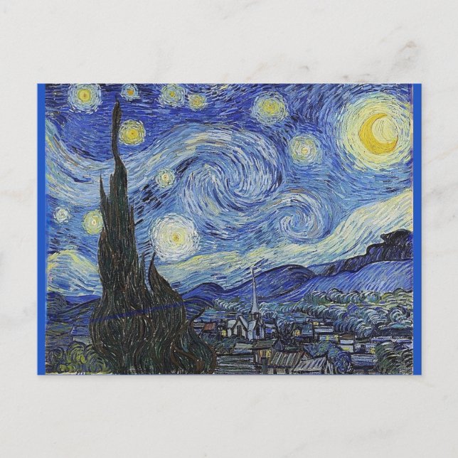 Postal Festiva Van Gogh, Noche Starry (Anverso)