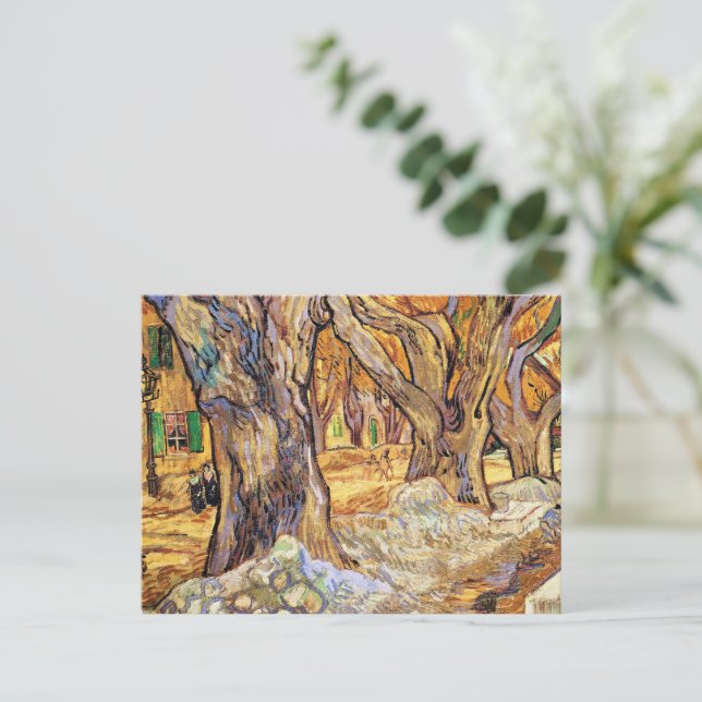 Postal Festiva Van Gogh - The Large Plane Trees, (Anverso de pie)