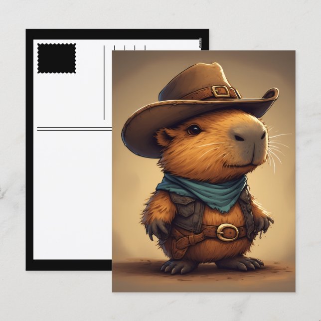 Postal Festiva vaquero carpincho (Anverso / Reverso)