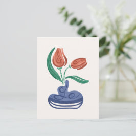 Postal Festiva Vasa moderna con tulipanes | Arte De Vida Con Flor