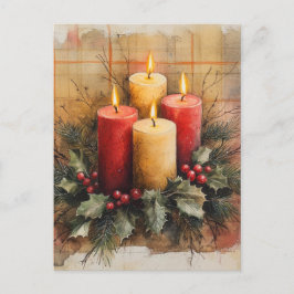 Postal Festiva Velas acogedoras para Navidades