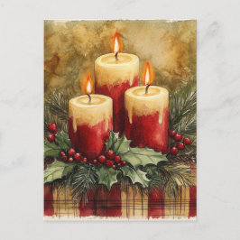 Postal Festiva Velas acogedoras para Navidades