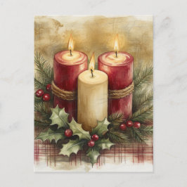 Postal Festiva Velas acogedoras para Navidades