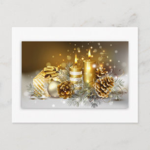 Postal Festiva Velas de pino y Navidades
