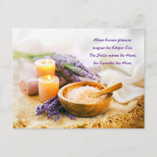Postal Festiva Velas quemadas y el spa Lavender