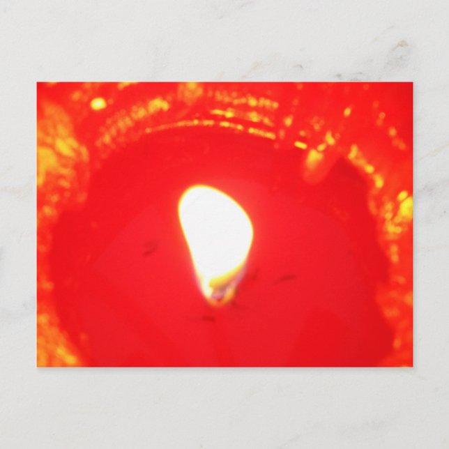 Postal Festiva Velas rojas, llamas, velas, Navidades amados (Anverso)